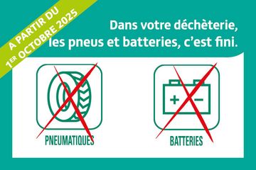 Les pneus et les batteries ne sont plus les bienvenus en déchèterie.